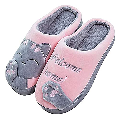 MoneRffi Unisex Hausschuhe Damen Winter Warm Plüsch Katzen Pantoffeln Paar Hausschuhe Weiche Bequeme Pantoffeln für Herren Mädchen Jungen Cover