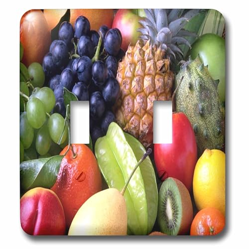 Impression fruits mixtes exotiques double interrupteur bascule 3dRose lsp_195082_2