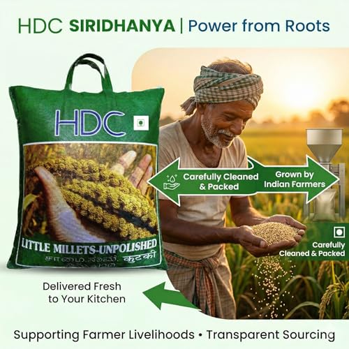 Image of HDC Siridhanya Unpolished Little Millet | Gluten free | whole grain | Plant based Protein | Net Wt 4700 g | Sourced from Andhra Pradesh, India