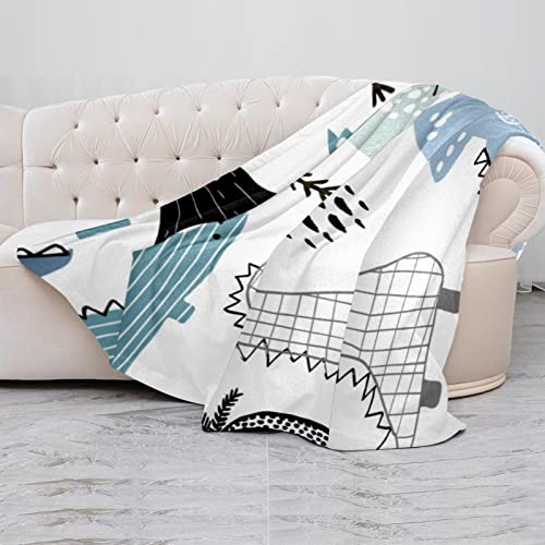 Couverture polaire dinosaure 150x200 cm en microfibre pour lit et canapé