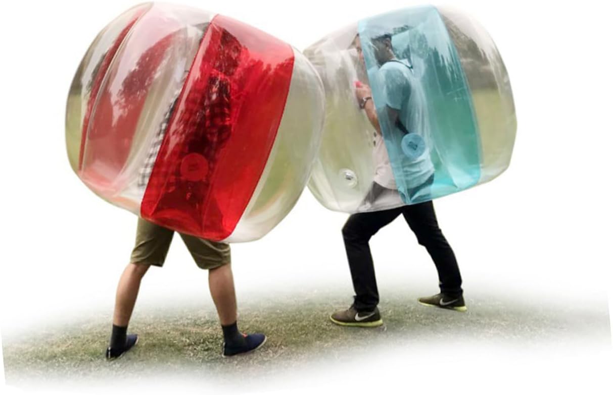 YARNOW Inflatable PVC Bumper Ball Transparent Blue Fun Outdoor Collision Game Prop for Adults for Backyard Beach Activities Encourages Coordination Friendly