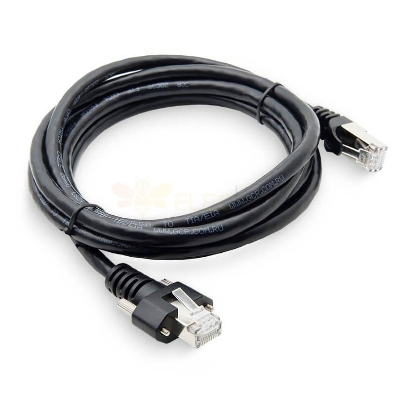 RJ45 Industrial Camera Drag Chain Network Cable High Flexibility and Bending Resistance Screw Locking Gigabit Network Cable (3 Meter)