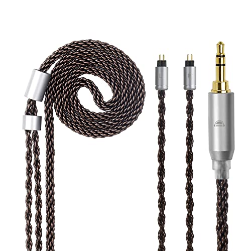 okcsc 0.78 2 PIN Replacement Upgrade Silver Plated IEM Cable for K&amp;Z ED16 ZSA ES4 ZSR ZST ZS10 ZS5 ZS6 ZS3 ES3 ED12, 8 Core OFC Audio Cable 2 PIN Connector with 3.5mm Plug 4 Feet Length