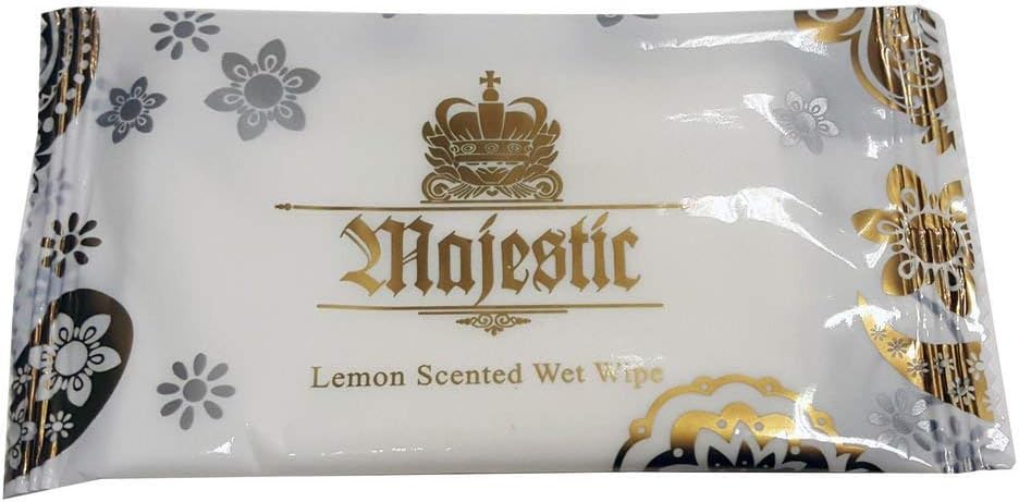100 x WET HAND WIPES TOWEL LEMON SCENTED INDIVIDUALLY WRAPPED