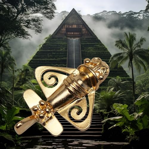 Real Metal Quimbaya Flyer Pin 24K Gold Finish Pre-Colombian Ancient Alien Artifact Lapel, Hat, Jacket or Backpack Pin3