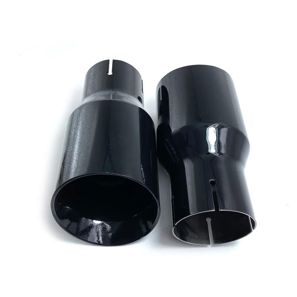 Tubo di Scarico 1 PC Auto Modificato Acciaio Inox Nero Lucido Tubo Scarico Universale Smussato Edeg Punta Marmitta Lucida Per BMW Serie Punte Scarico