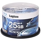 ロジテックダイレクト BD-R AACS対応 ブルーレイディスク Blu-ray Disc 6倍速 1回録画用 記録用 25GB 記録メディア スピンドルケース 50枚入り LM-BR25VWS50W