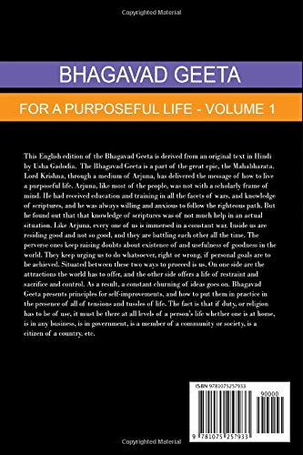 Bhagavad Geeta for a Purposeful Life - Volume 1