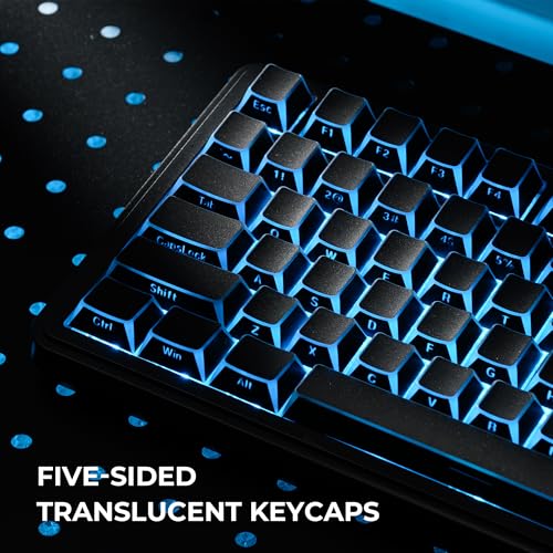 Image of GMKWTL XVX Black Shine Through Keycaps, PBT Keyboard Keycaps Cherry Profile, Custom Side Printed Keycap Sets Suitable for 60% 65% 75% 80% 100% Mechanical Keyboard