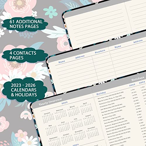 2023-2026 Pocket Planner/Calendar - 3 Year Monthly Planner From July 2023 - June 2026, 6.3" X 3.8", Monthly Pocket Calendar With 61 Notes Pages And Back Pocket, Pen Loop, Elastic Closure #TOP3