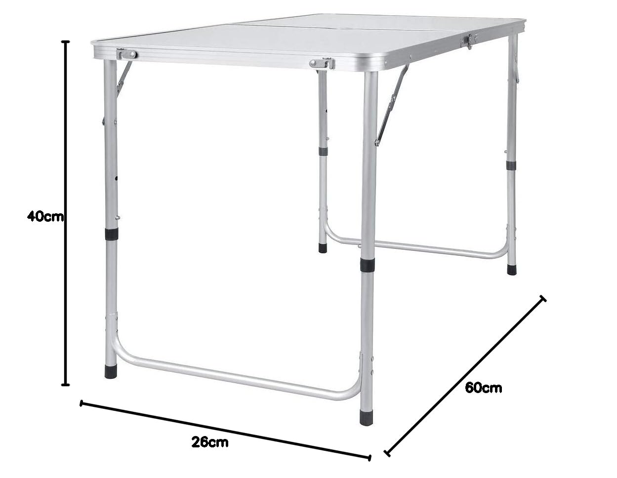 Table de Camping Pliante en Aluminium 1,2 m - Réglable en Hauteur à 3 Vitesses - Avec Poignée pour Randonnée, Pique-Nique, Barbecue, Fête dans Le Jardin - 120 cm