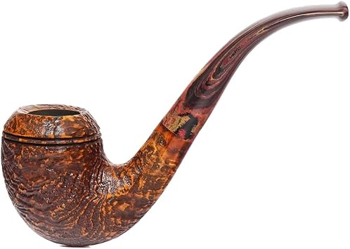 MUXIANG Handmade Rhodesian Style Tobacco Smoking Pipe, Premium Wood Pipe,Nice Gift for Husband or Father Brown Sandblasted