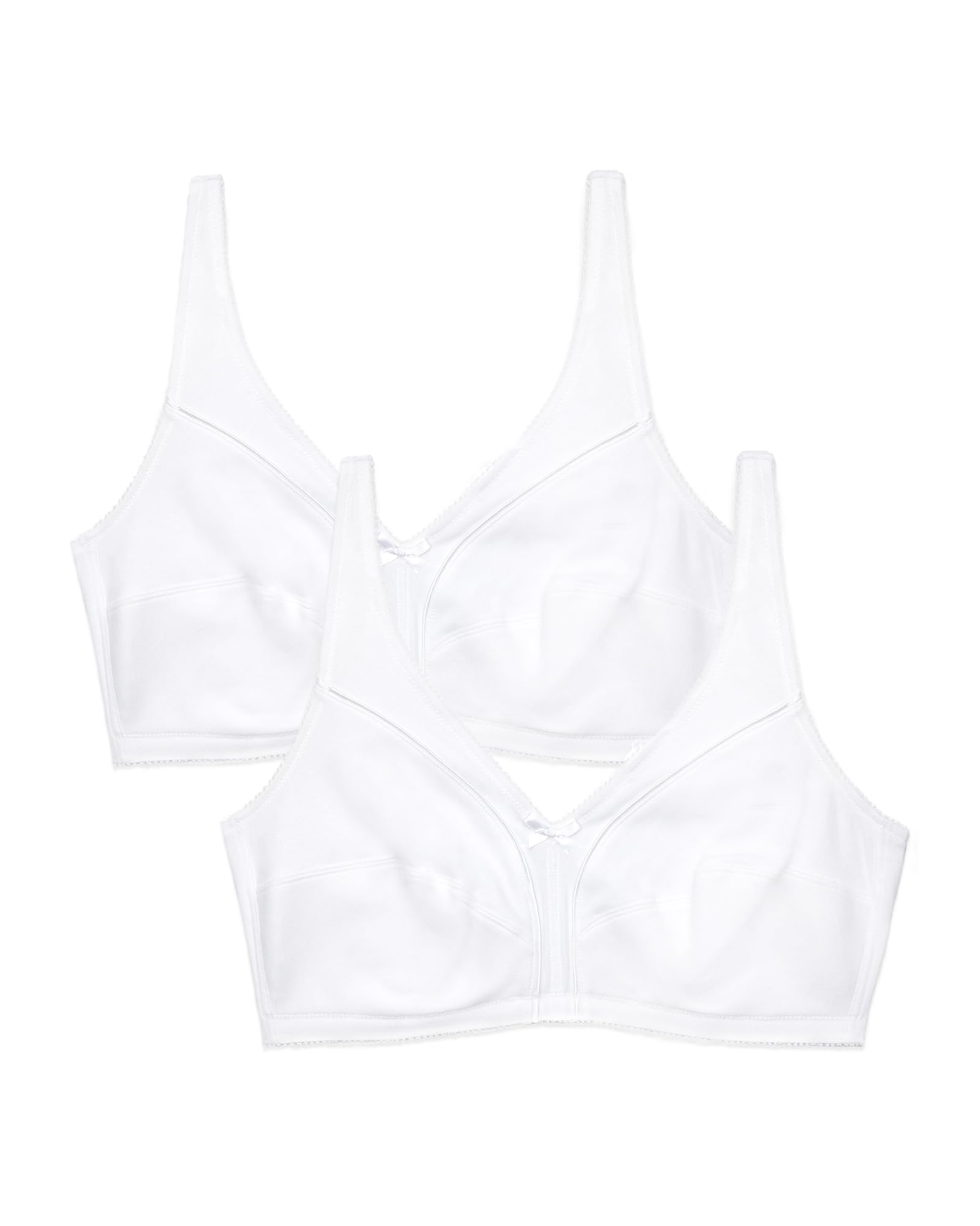 Fruit of the Loom Women's Seamed Soft Cup Bra, white/white, 38B