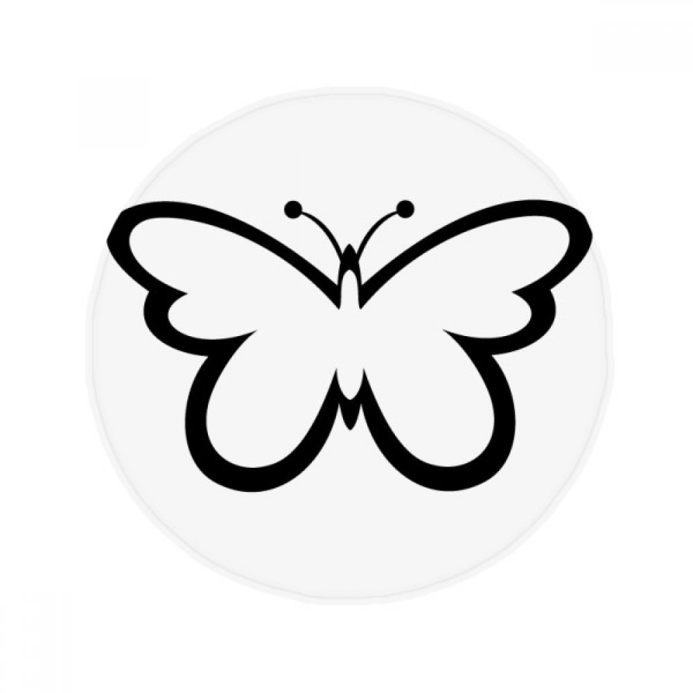 Tapis cadeau rond papillon noir 80cm pour une crémaillère ou une fête
