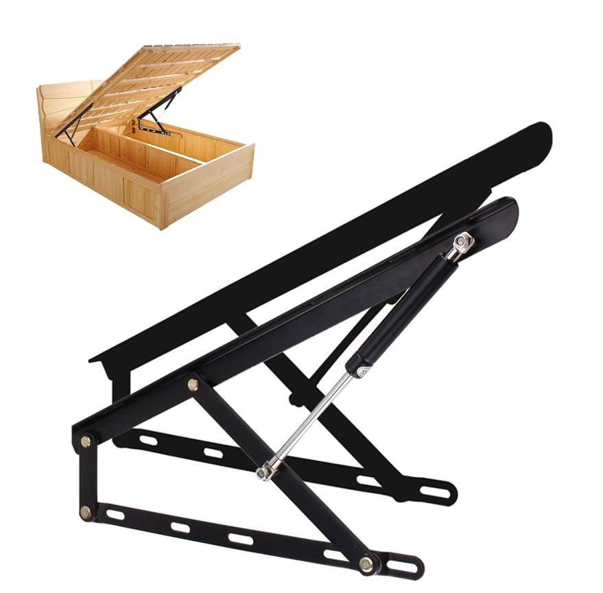 Varilla hidráulica,Resortes de gas, Mecanismo de elevación hidráulico for cama, elevador de cama resistente, caja de almacenamiento, con tornillo, fácil de instalar, organizador de tapa de cama(610mm)