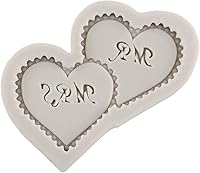 Vista 8 de Sijiangmold Molde de fondant de corazón MR MRS I DO, molde de silicona para decoración de tartas, molde de anillo de copa de vino de champán