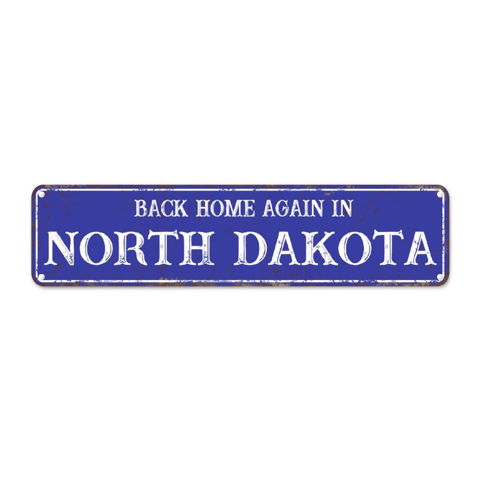 Décoration de porche plaque en métal North Dakota rétro pour buanderie