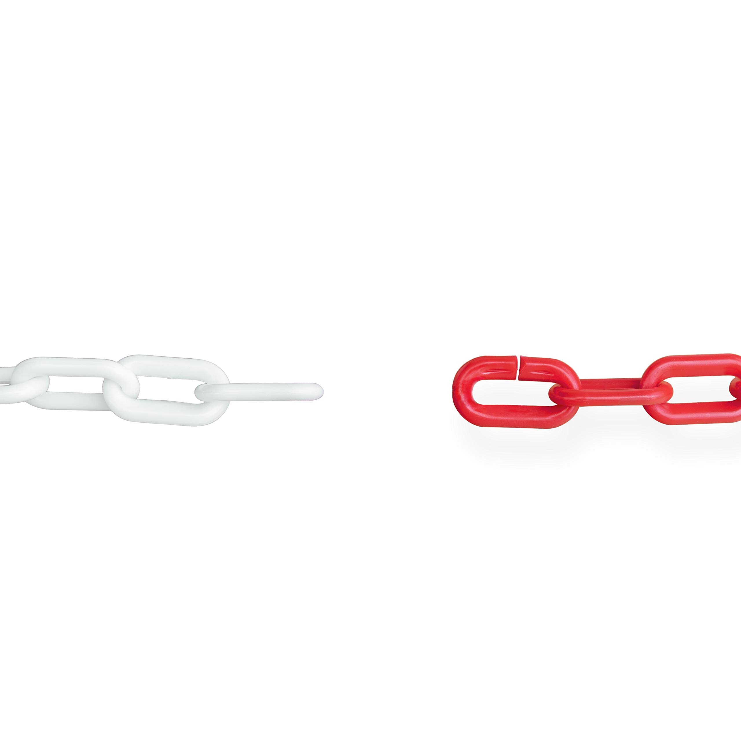 Lot de 6 poteaux de délimitation + chaîne en PVC de 12 m Blanc/rouge