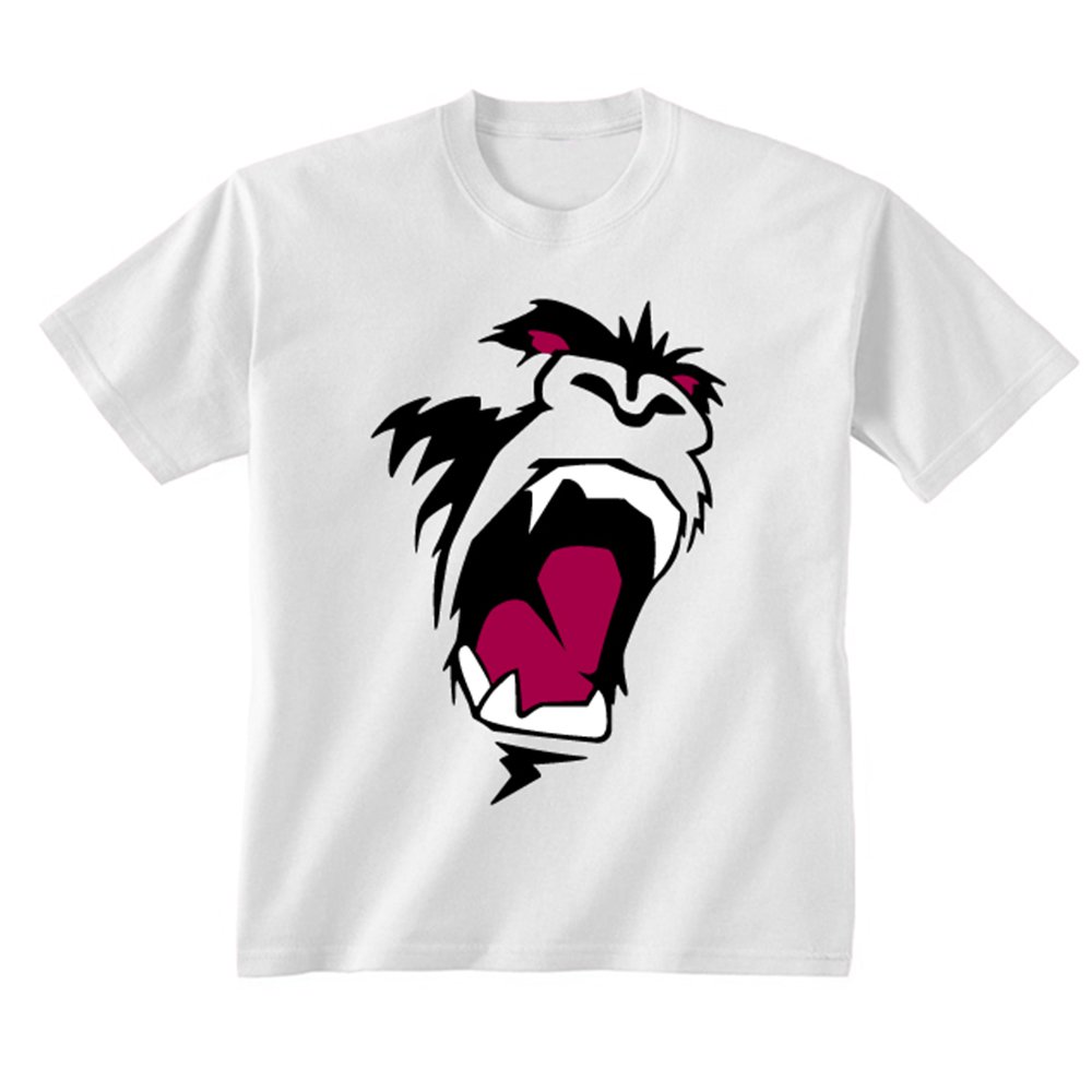 Youth Kids Childrens Gorilla Monkey King Kong Face T-Shirt White 7-8 Years (M)