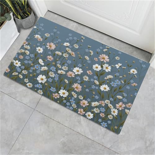 Tapis antidérapant marguerites lavable pour entrée propre - 4