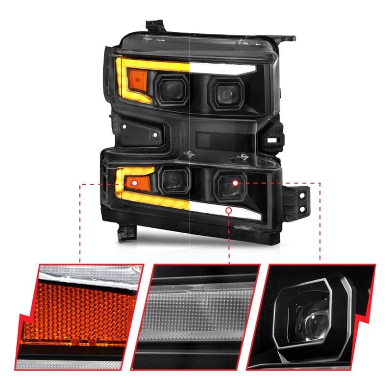 Amazon.co.jp: ANZO - 19-22 シボレー シルバラード 1500 LED Proj HL