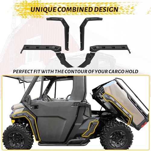 Image of Front & Rear Sport Fender Flares Extended Kit for Can-Am Defender HD5 HD7 HD8 HD9 HD10 MAX 2016-2025 Accessories, Replace #715003898, 6 PCS