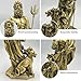 10.2 Inch Greek Mythology Hades Statue, Resin Greek God of The Underworld with Three-Headed-Dog Figurine in Bronze Finish, Hand Painted Hades Holding The Trident Sculpture for Study Office Bookshelf