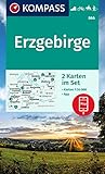 KOMPASS Wanderkarten-Set 866 Erzgebirge (2 Karten) 1:50.000: inklusive Karte in der KOMPASS-App offline nutzen, markierte Wanderwege, Fahrradfahren