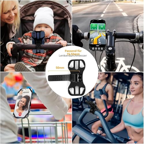 Image of Universal 360 Rotatable Bicycle Mobile Phone Holder for iPhone 13 /12 /11 /Pro Max /Pro /Mini /SE /XS /XR, 4.5-7 Inch Smartphones