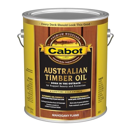 Cabot Australian Timber Oil Wood Stain and Protector, Mahogany Flame, 1 Gallon