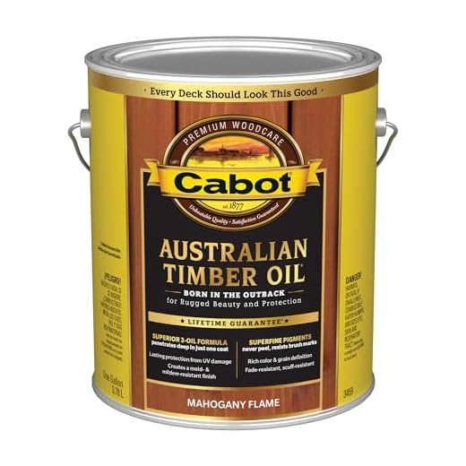 Cabot 140.0003459.007 Australian Timber Oil Stain, 1 Gallon, Mahogany Flame