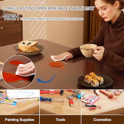 Protection de table imperméable TPU transparent haut de gamme 60 x 198 cm