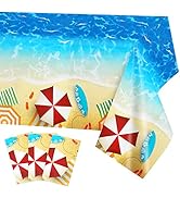 3 Pack Hawaiian Luau Tablecloths - Disposable Plastic Tropical Table Covers, 43x70 Inch, Palm Leaves Design - View #2
