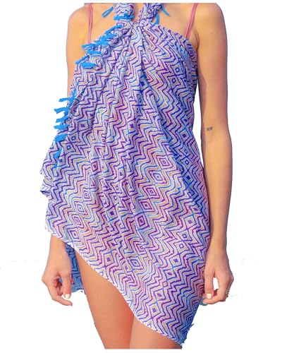 Mandala Life ART Blauer Pareo Damen Mit Quasten Baumwolle Groß Strand...