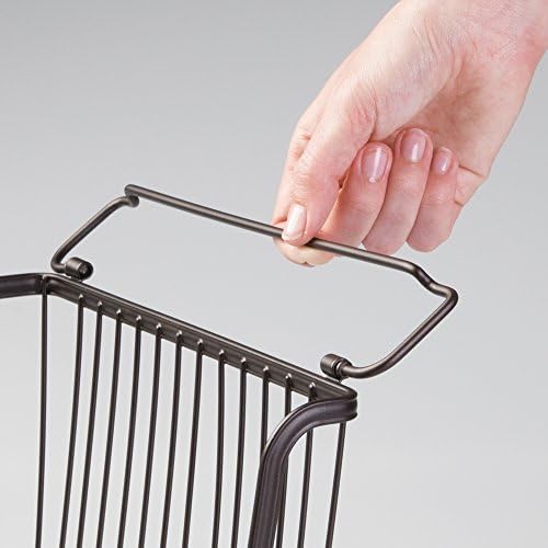 mDesign All-Purpose Basket - The Stackable Storage Basket - Wire Basket with Handles, Bronze