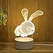 Produktbild 3D Stereo Nachtlicht Plug-in kreative Karikatur Mini Tischlampe Schlafzimmer Nacht einfache Geschenk Licht Kaninchen Stecker Abschnitt DREI-Farben-Licht