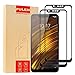 [2-Pack] PULEN Compatible Xiaomi Pocophone F1 Screen Protector,0.3MM Slim [Full Screen Coverage] [Anti-Fingerprints] [Anti-Scratch] 9H Hardness Tempered Glass Film for Xiaomi Pocophone F1 (Black)