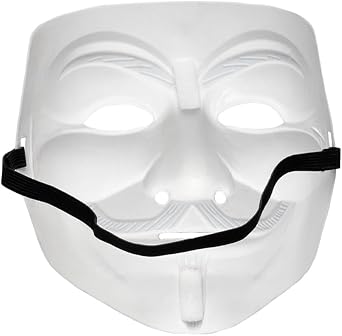 Boland Anonymous Face Mask, White, Adult, I Anonymous Protest Hacker Guido, Halloween Carnival Costume, Cosplay