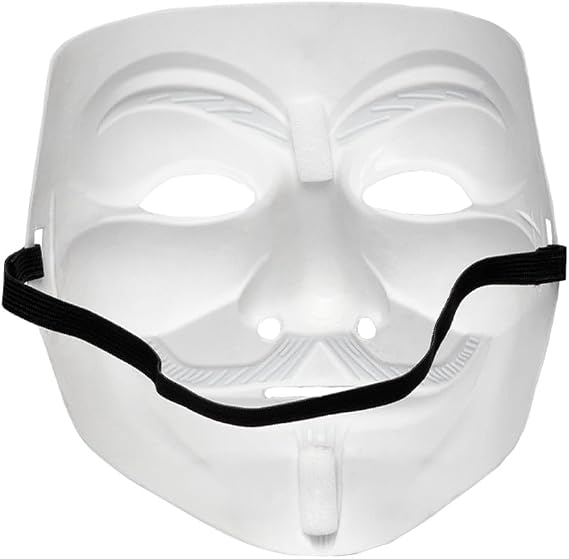 Boland Anonymous Face Mask, White, Adult, I Anonymous Protest Hacker Guido, Halloween Carnival Costume, Cosplay