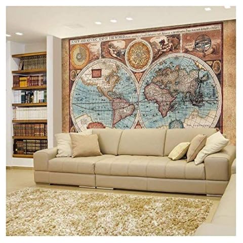 w wall26 Antique World Map Mural Cover
