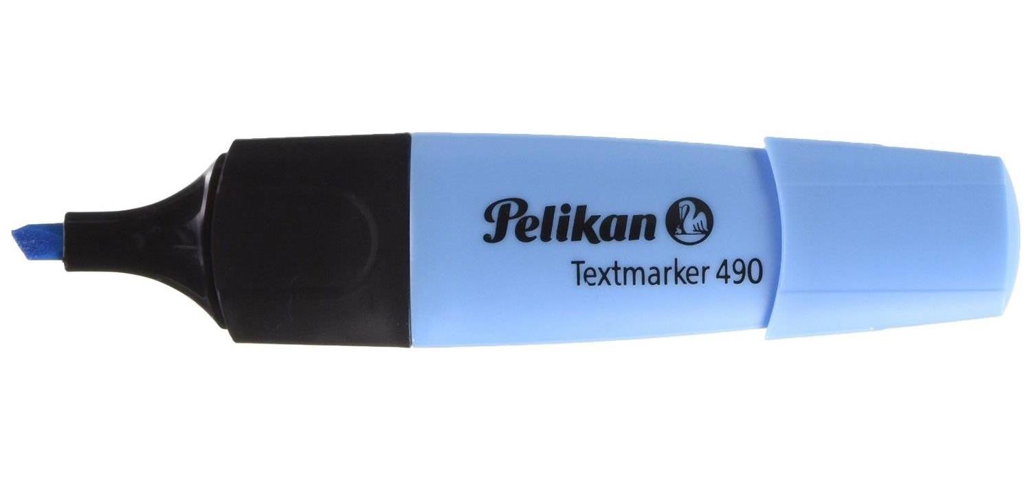 Pelikan Textmarker 490 Blau – Wasserbasiert, Nachfüllbar, Mit 3-in-1-Spitze (2-5 Mm)