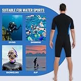 Lemorecn 2mm Shorty Wetsuit Men, Front Zip Wetsuits, Neoprene Thermal Swimsuit Diving Suit for Swimming Surfing Kayaking Snorkeling & Water Sports (UK0205-BLUE-L) - Image 6