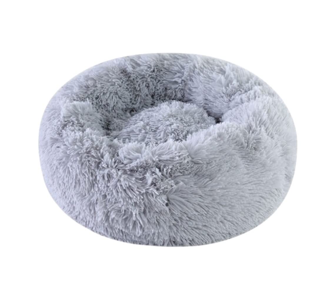Cuccia gatto Calda Calda Cuccia Per Gatti Lavabile In Peluche, Lenitiva Cuccia Per Cani Cuccia cane Morbida (Color : Grey, Size : Diameter 40cm)