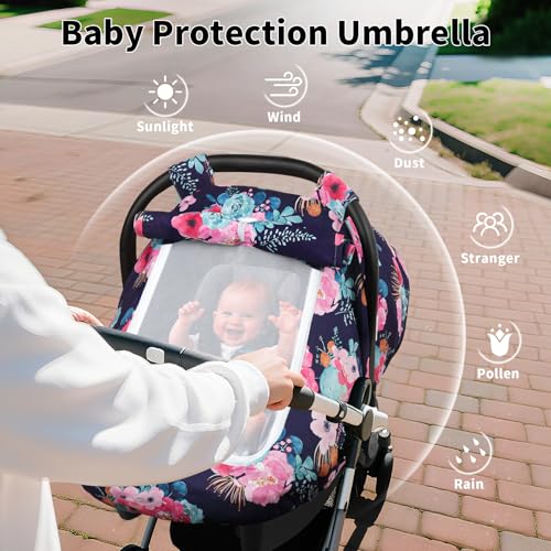 Image of Elstey Car Seat Cover Baby Boys & Girls, 3D Minky Dot Infant Carseat Canopy