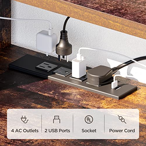 DOUBUY Floating TV Stand Wall Mounted with Power Outlet 70\", Floating Entertainment Center, Wood Media Console Shelf for Under TV Storage for Living Room Bedroom Office