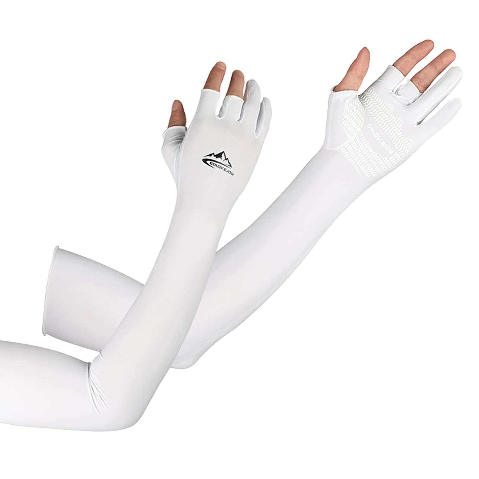 HUIOP Manicotti per braccio di raffreddamento con dita ergonomiche per uomo e donna, protezione solare, maniche lunghe per ciclismo, guida, corsa, golf, calcio, basket
