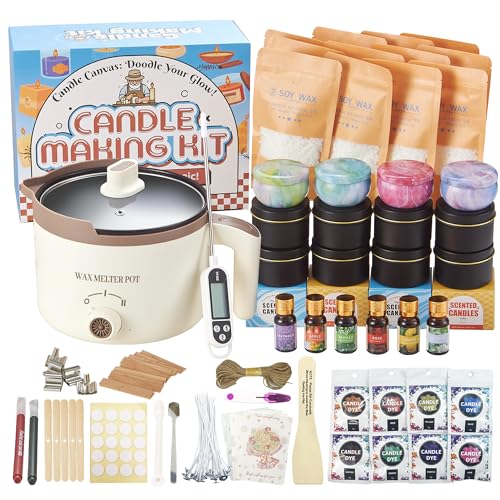 LFISGNN Candle Making Kit with Wax Melter, 12 Packs Soy