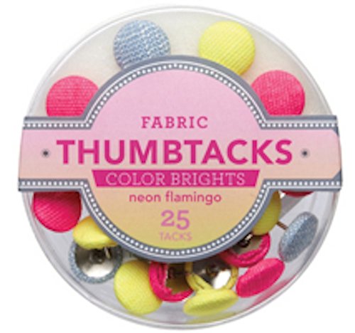 Fabric Thumbtacks - Neon Flamingo