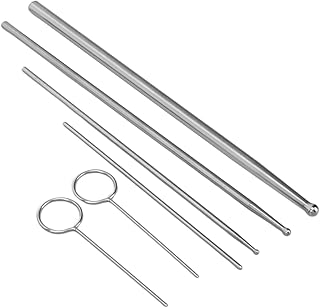 Kit de sonda de cobra, 6 peças de aço inoxidável, sonda de sexagem de cobra, cabeça redonda, antialérgica, répteis, sonda de cobra profissional, ferramenta de sondas de gênero