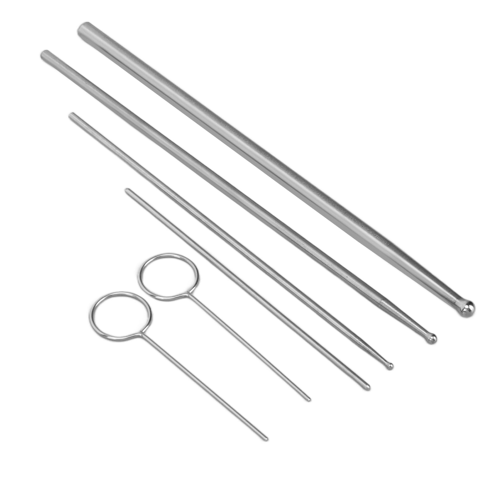 Penrux Snake Probe Kit, 6Pcs Stainless Steel Snake Sexing Probe Round Head Anti Allergy Reptiles Snake Probe Professional Snake Gender Probes Tool For Different Size Snakes